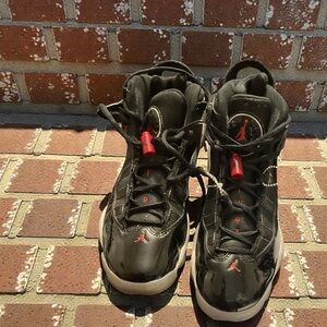 Jordan Kids Black and Red Sneakers